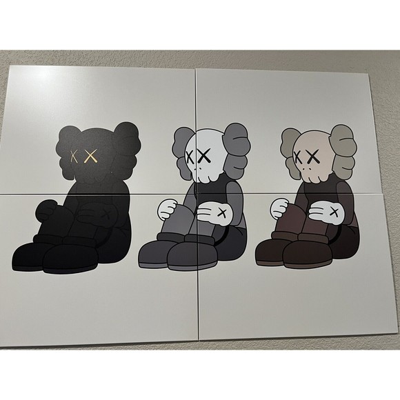 Authentic Displate Kaws Art Display Large Metal Poster Retro XL 4 Panel Bansky - Picture 1 of 4
